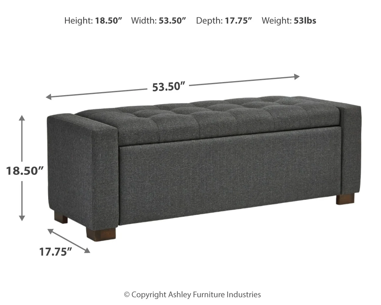 Cortwell - Gray - Storage Bench - Image 5