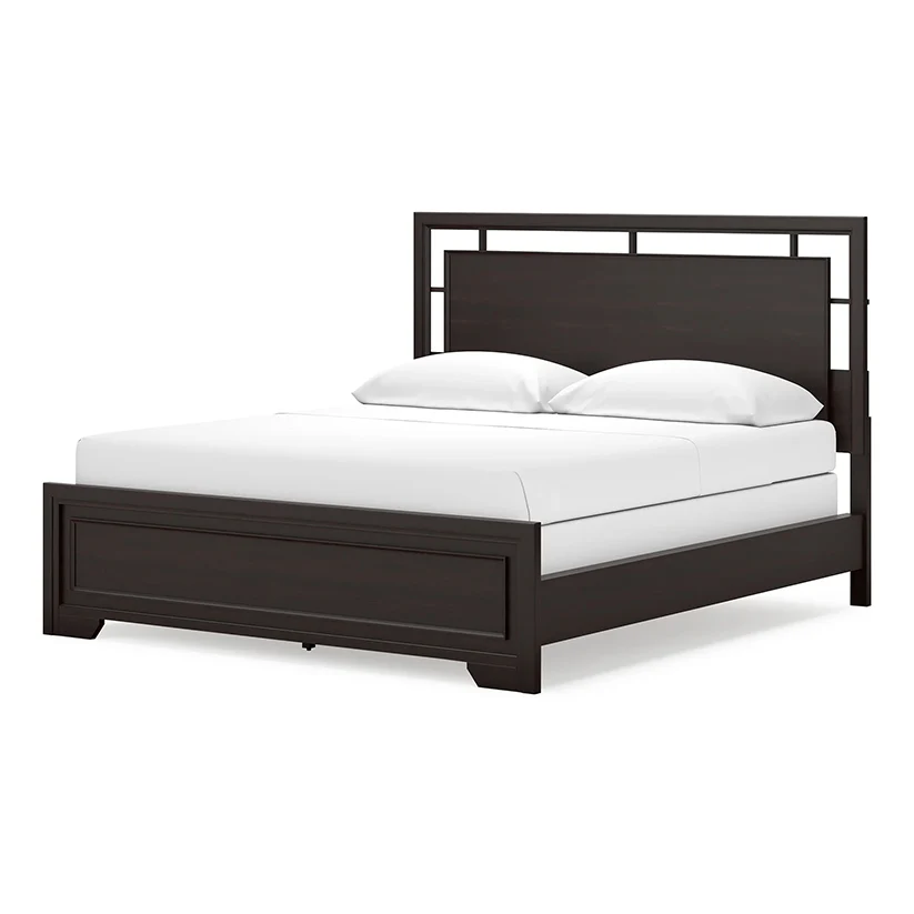 Covetown - Dark Brown - California King Panel Bed