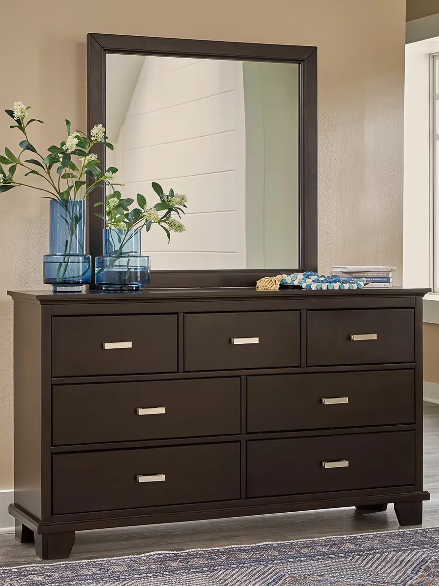 Covetown - Dark Brown - Dresser And Mirror - Image 2