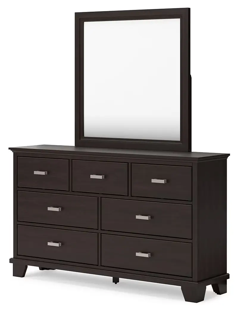 Covetown - Dark Brown - Dresser And Mirror - Image 3