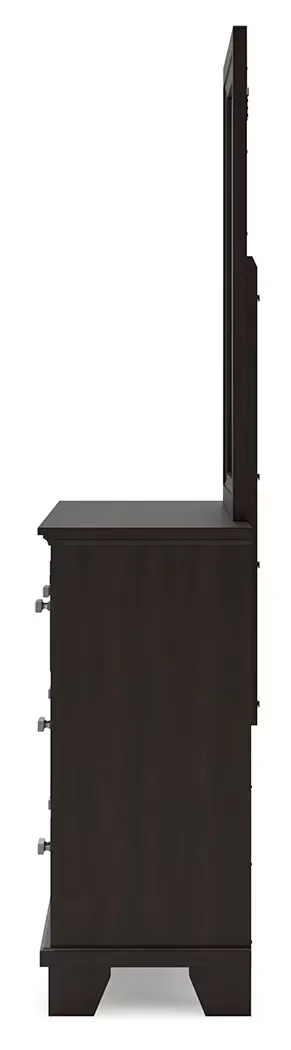 Covetown - Dark Brown - Dresser And Mirror - Image 6