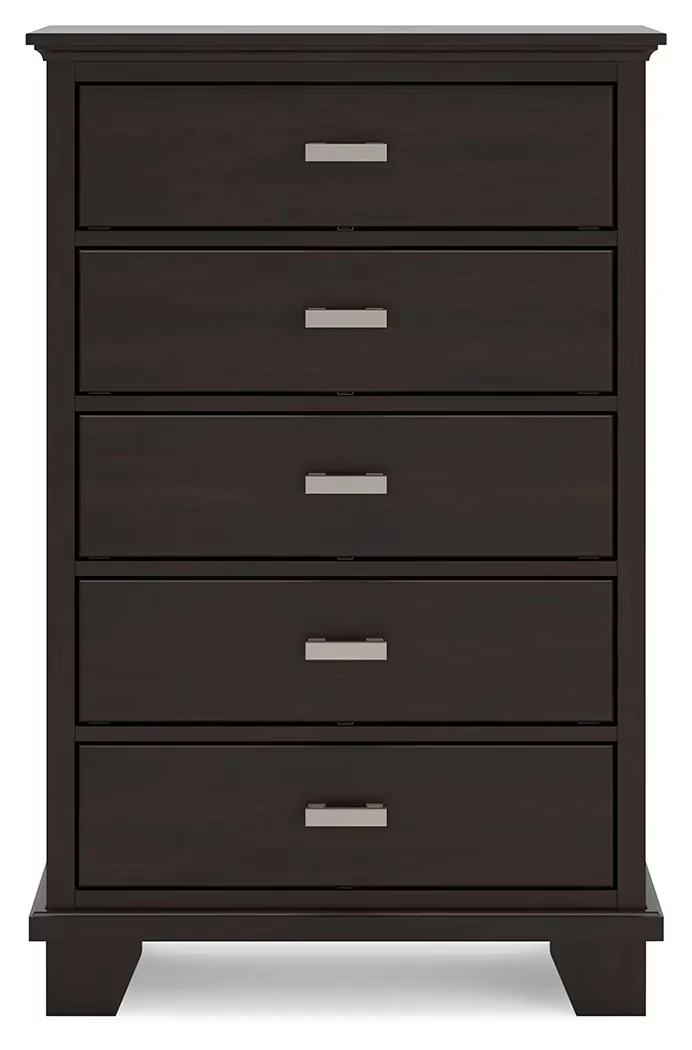 Covetown - Dark Brown - Five Drawer Chest - Image 5