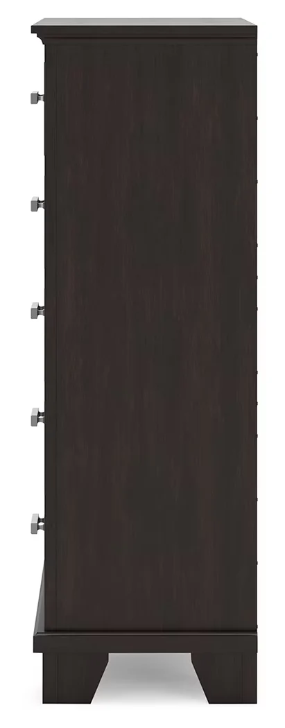 Covetown - Dark Brown - Five Drawer Chest - Image 6