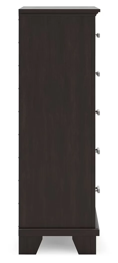 Covetown - Dark Brown - Five Drawer Chest - Image 7