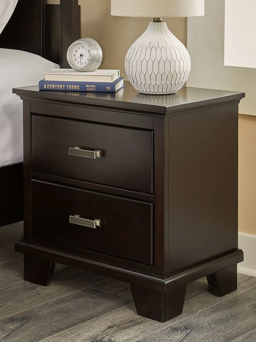 Covetown - Dark Brown - Two Drawer Night Stand - Image 2
