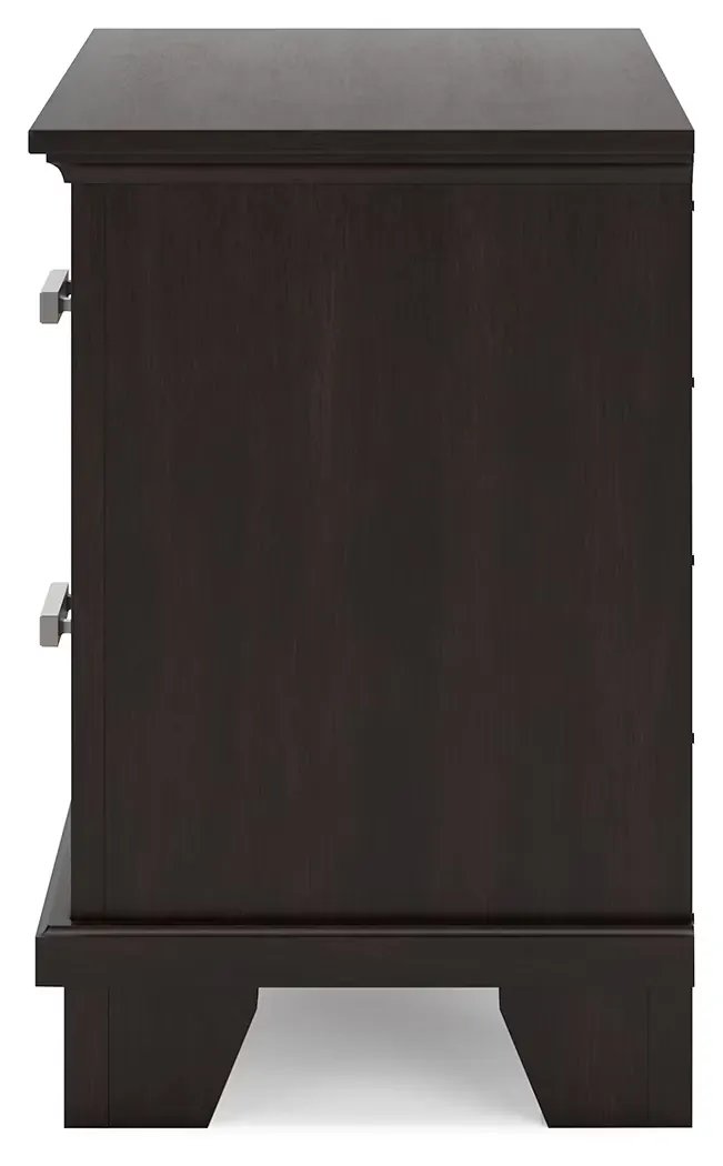 Covetown - Dark Brown - Two Drawer Night Stand - Image 3