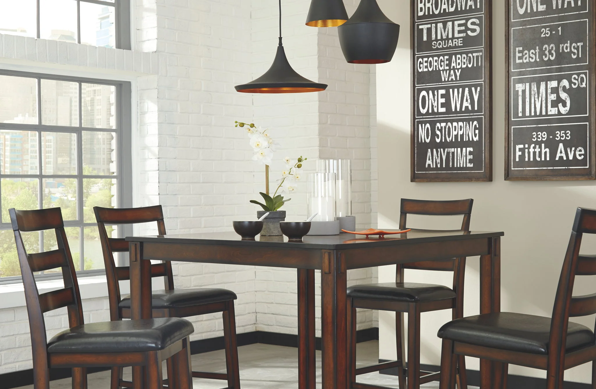 Coviar - Brown - Drm Counter Table Set (Set of 5) - Image 3