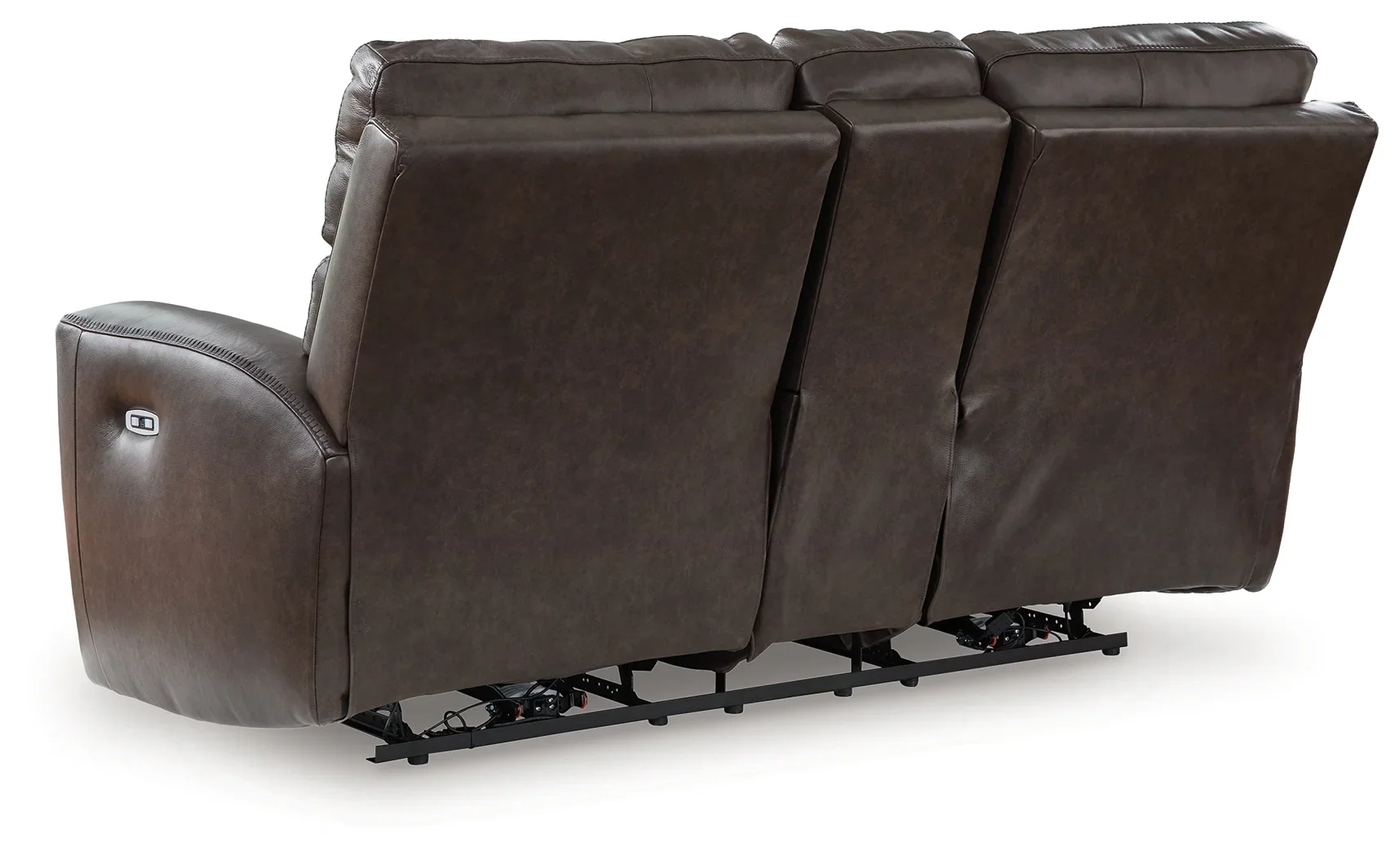 Crossplex - Smoke - Power Recline Loveseat / Console / Adjustable Headrest - Image 4