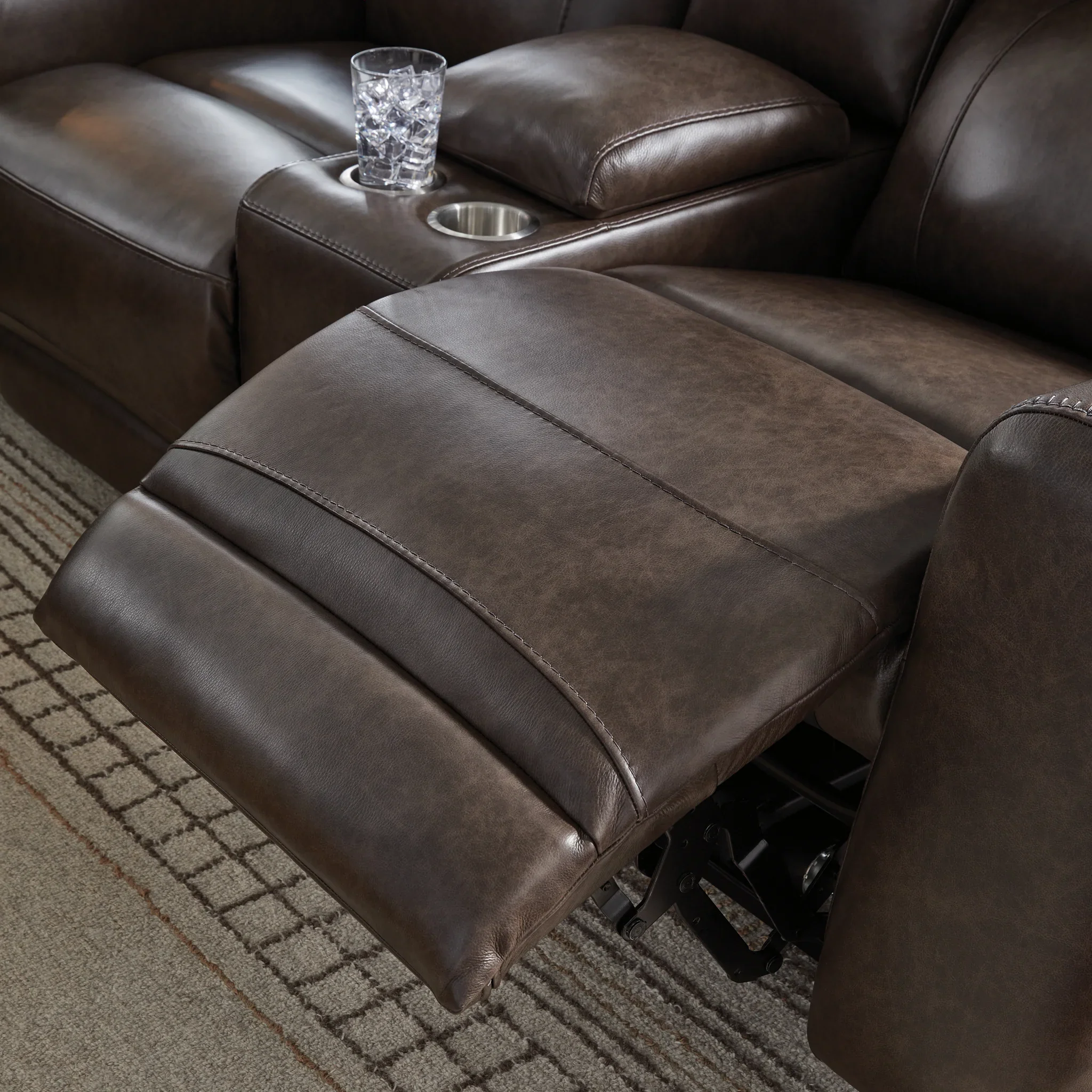 Crossplex - Smoke - Power Recline Loveseat / Console / Adjustable Headrest - Image 7