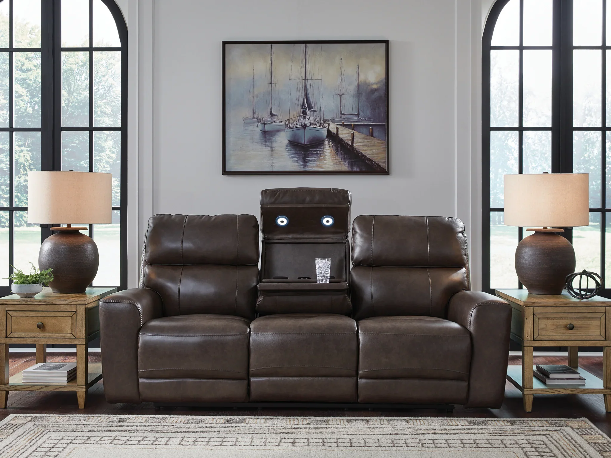 Crossplex - Smoke - Power Recline Sofa With Adjustable Headrest - Image 5