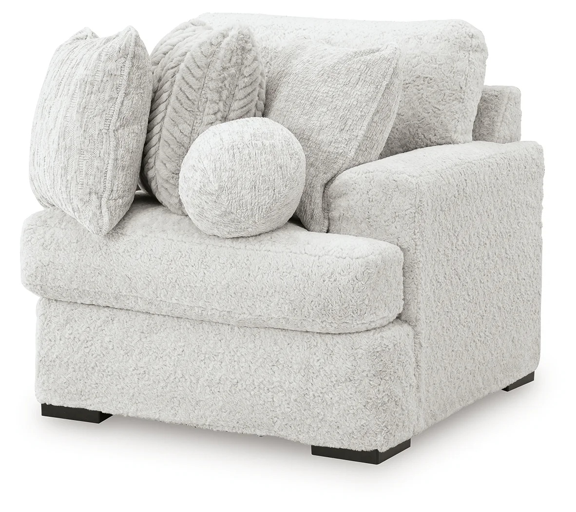 Cuddle Plush - 5-Piece Sectional With Armless Chaise And RAF Corner Chair - Arctic - Image 7