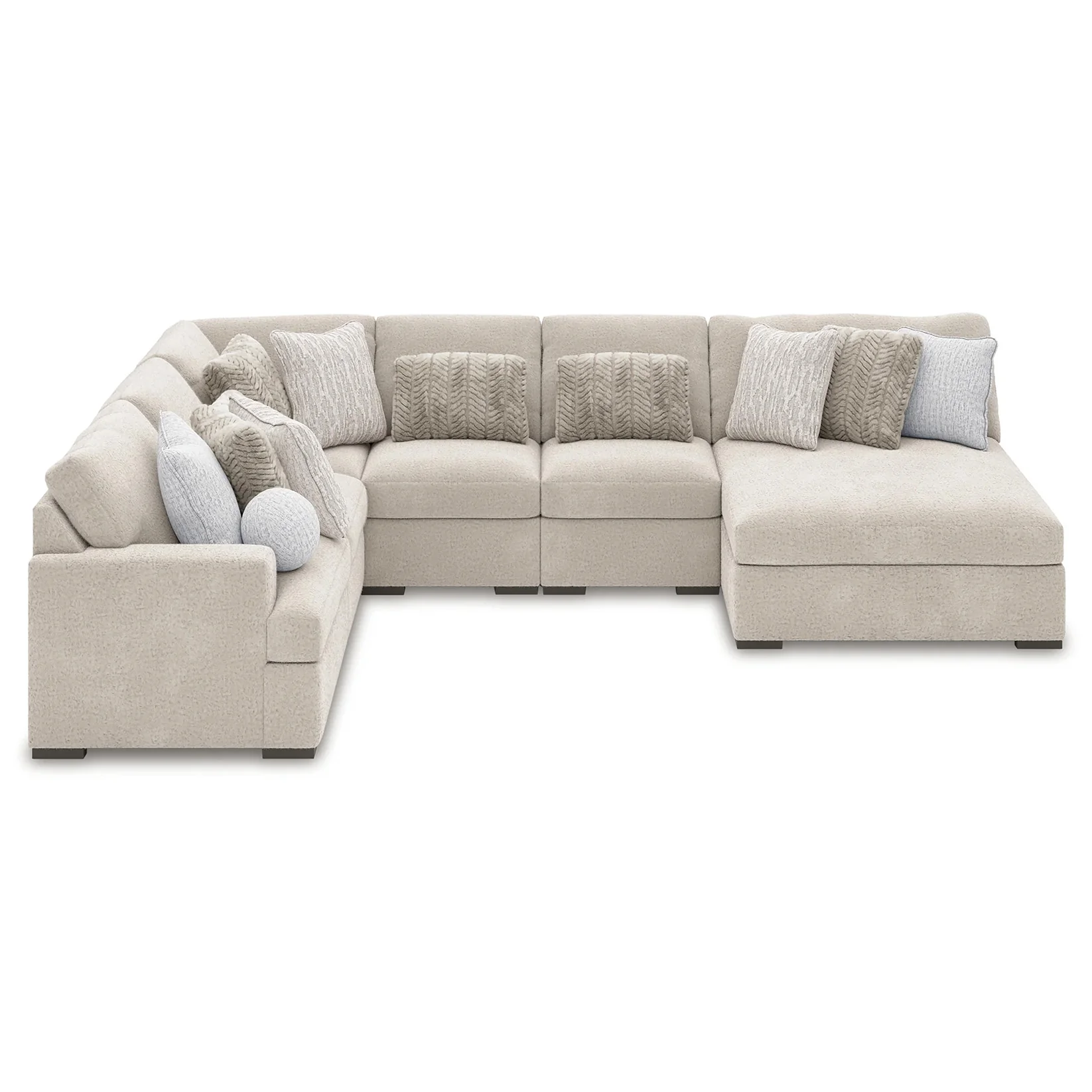 Cuddle Plush - Arctic - 6-Piece Sectional With Armless Chaise And LAF Corner Chair