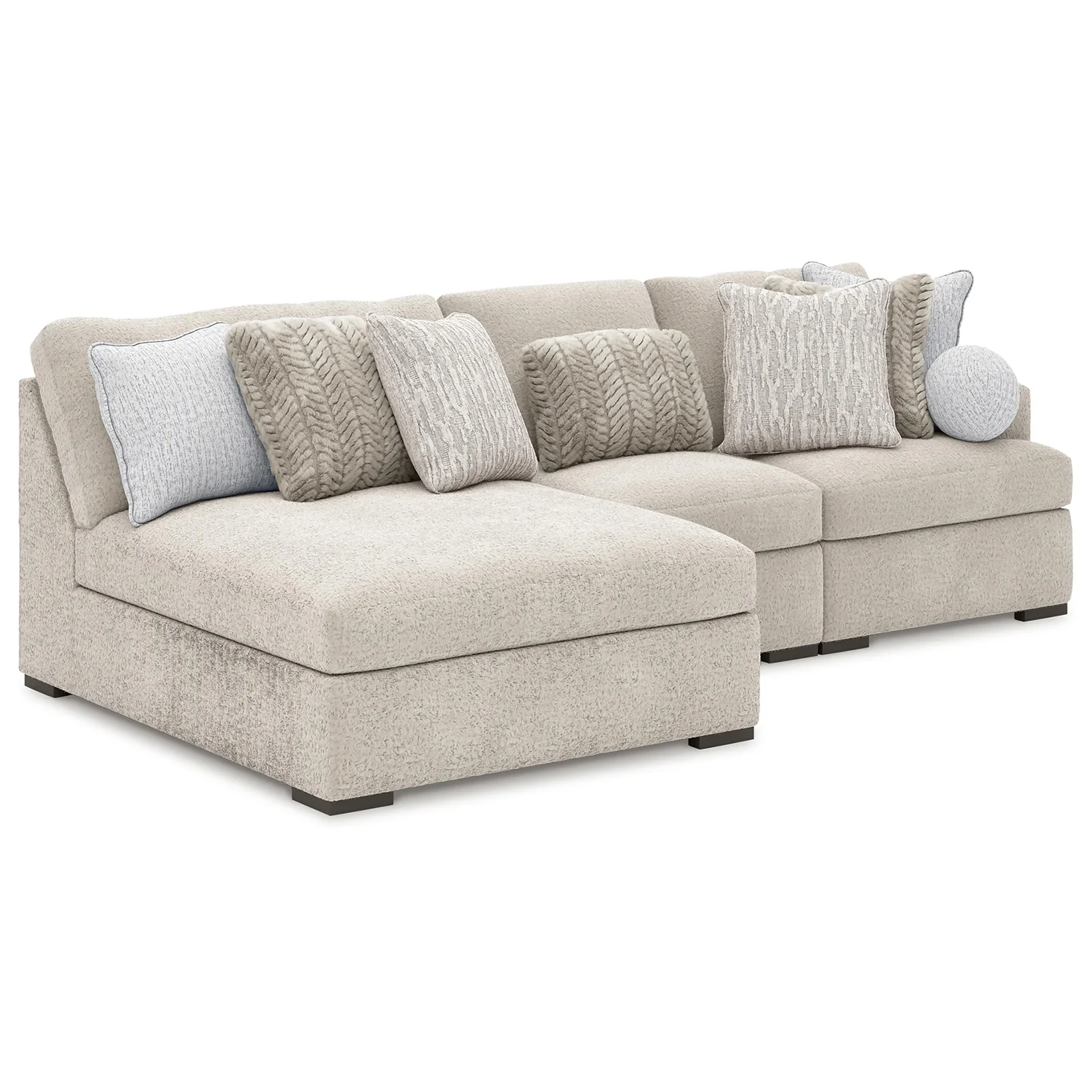 Cuddle Plush - Arctic - 6-Piece Sectional With Armless Chaise And RAF Corner Chair