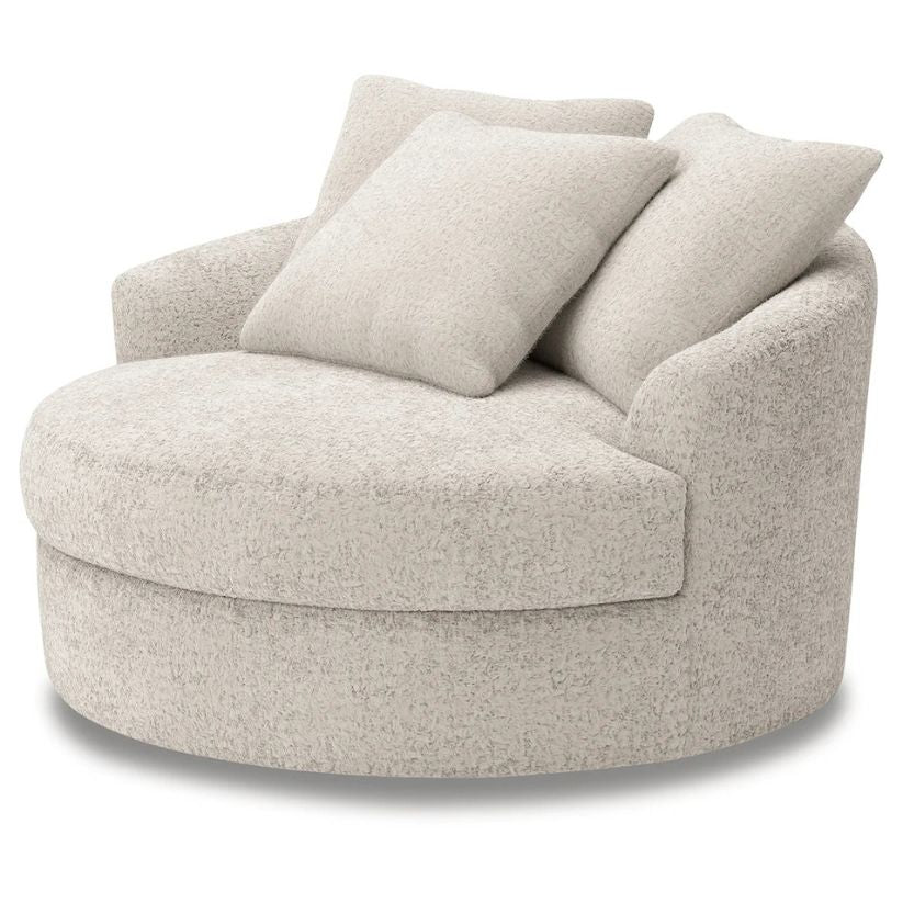 Cuddle Plush - Arctic - Oversized Swivel Accent Chair