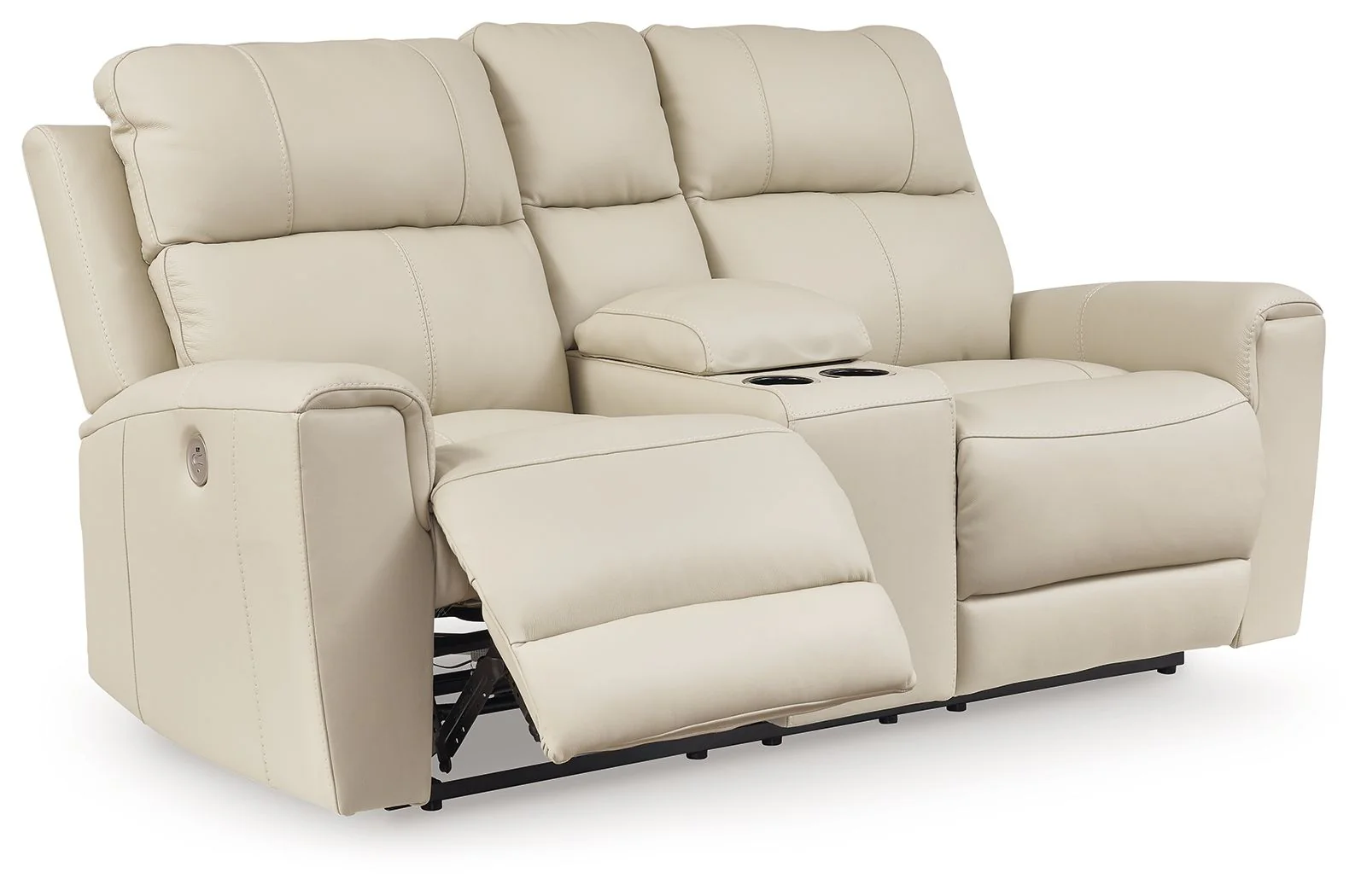 Dahlmoore - Almond - Dbl Power Reclining Loveseat With Console - Image 2