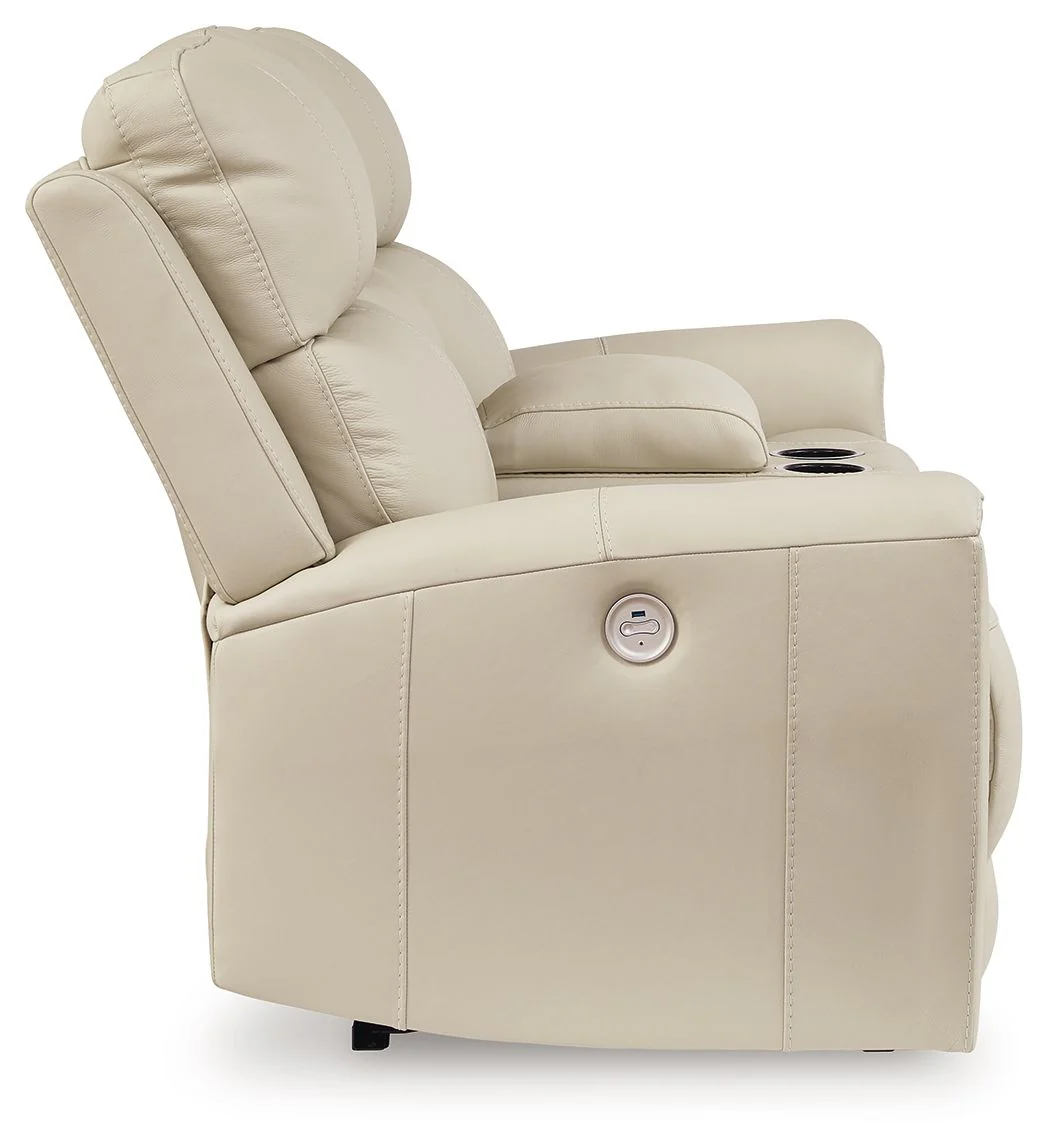 Dahlmoore - Almond - Dbl Power Reclining Loveseat With Console - Image 3