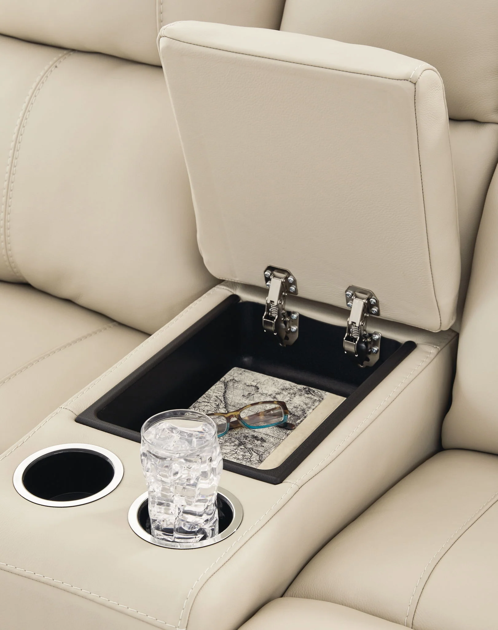 Dahlmoore - Almond - Dbl Power Reclining Loveseat With Console - Image 6