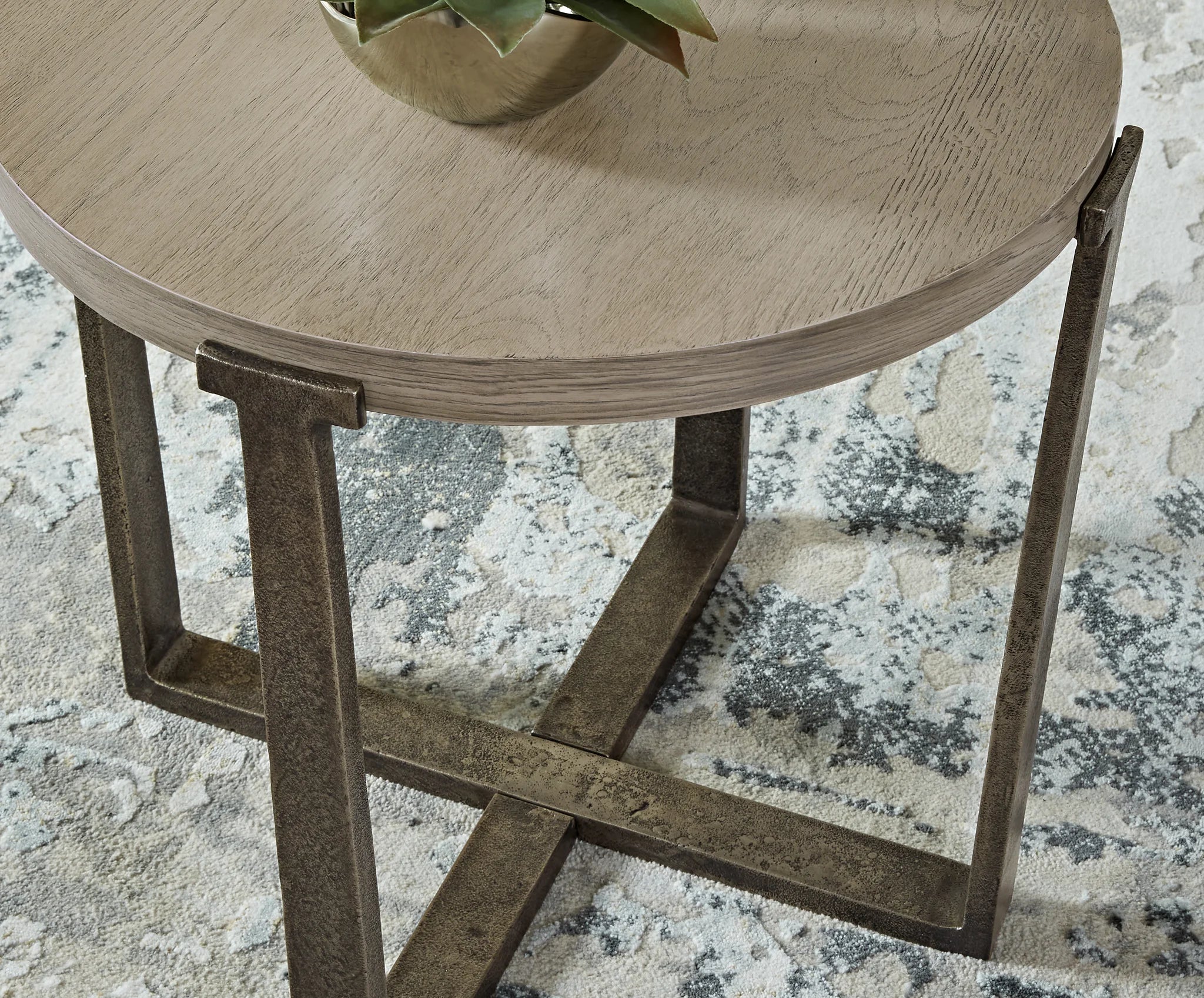 Dalenville - Gray - Round End Table - Image 5