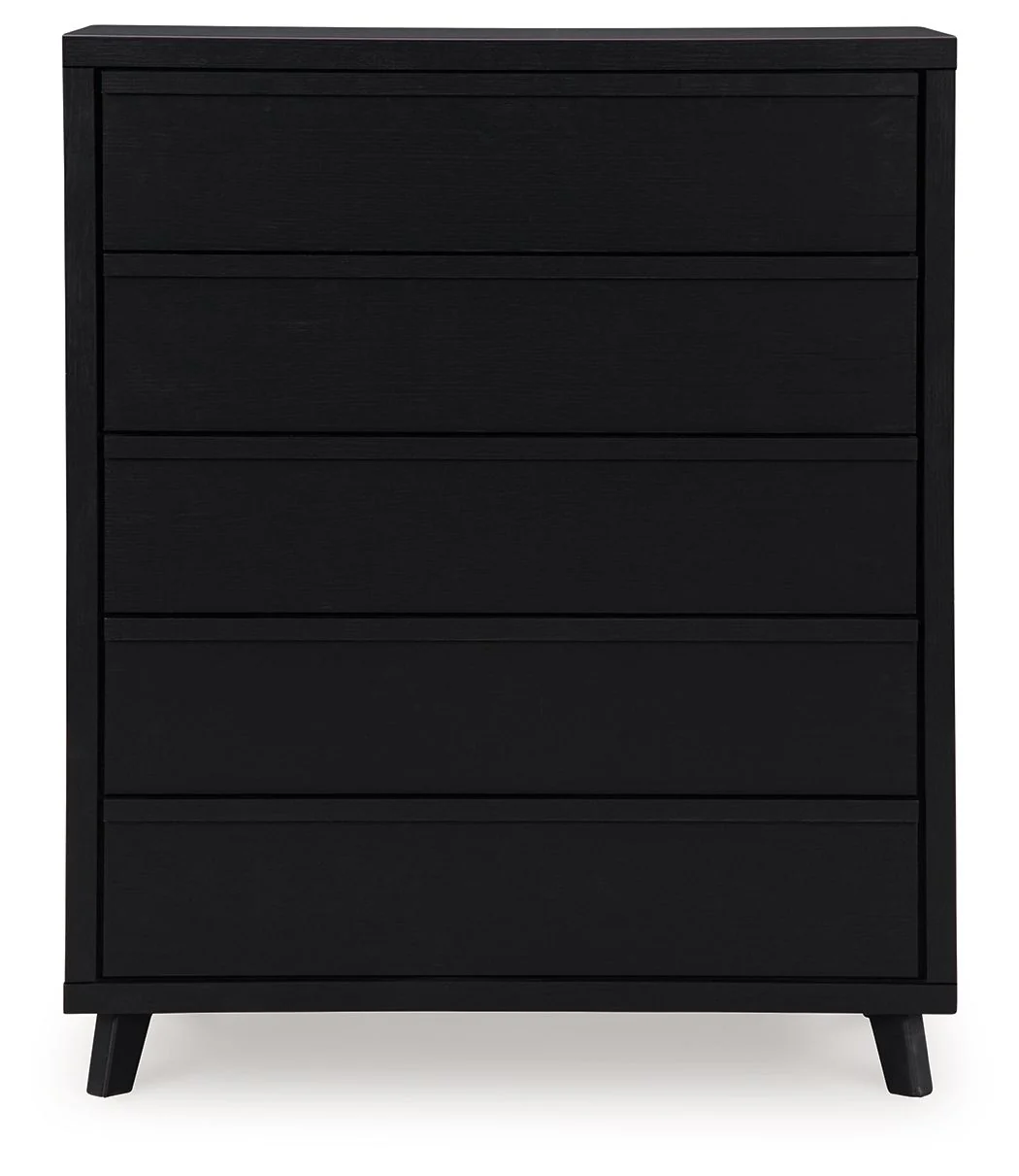 Danziar - Black - Five Drawer Wide Chest - Image 4