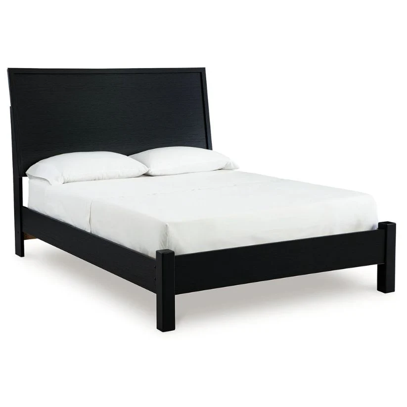 Danziar - Black - Full Panel Bed With Low Footboard