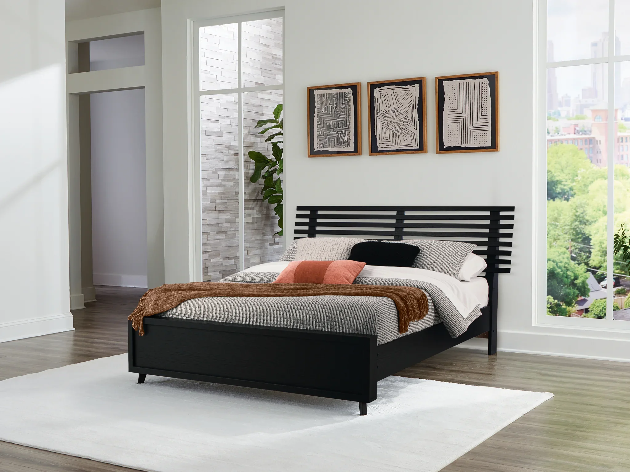 Danziar - Black - Full Slat Panel Bed - Image 2