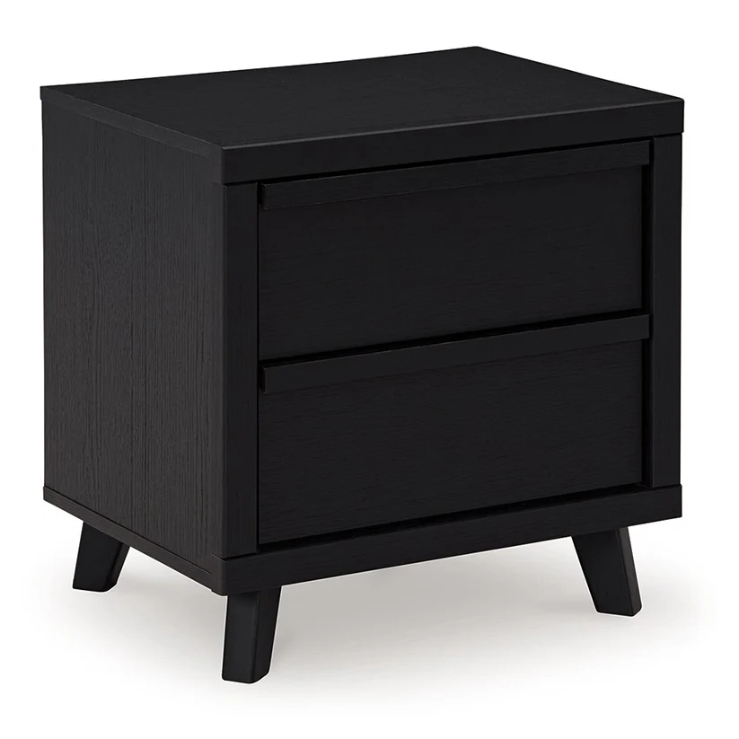 Danziar - Black - Two Drawer Night Stand