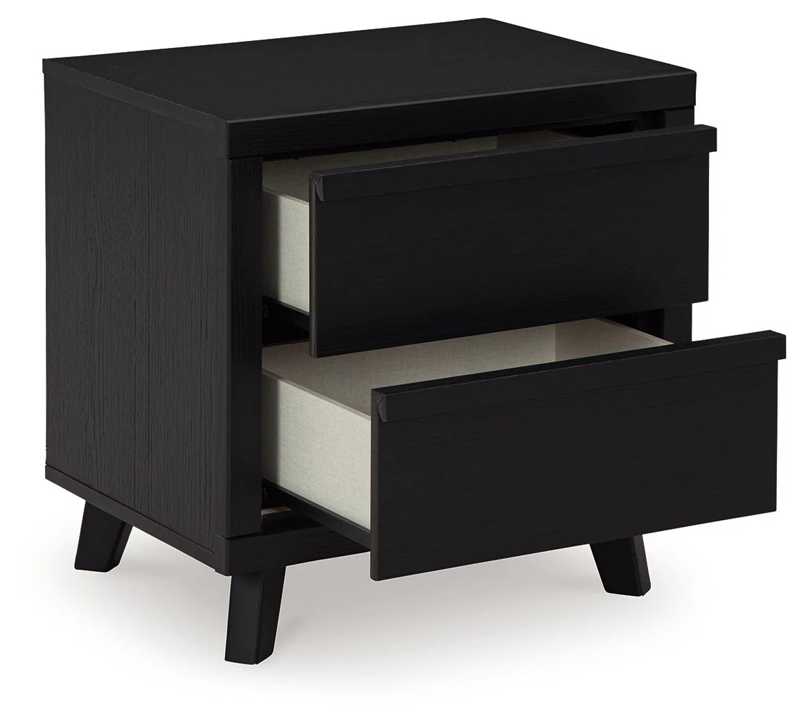 Danziar - Black - Two Drawer Night Stand - Image 3