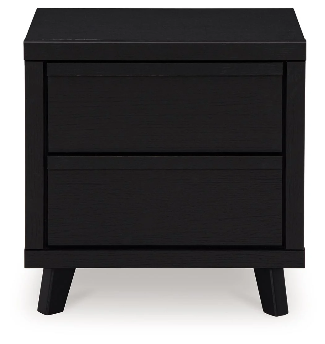 Danziar - Black - Two Drawer Night Stand - Image 4