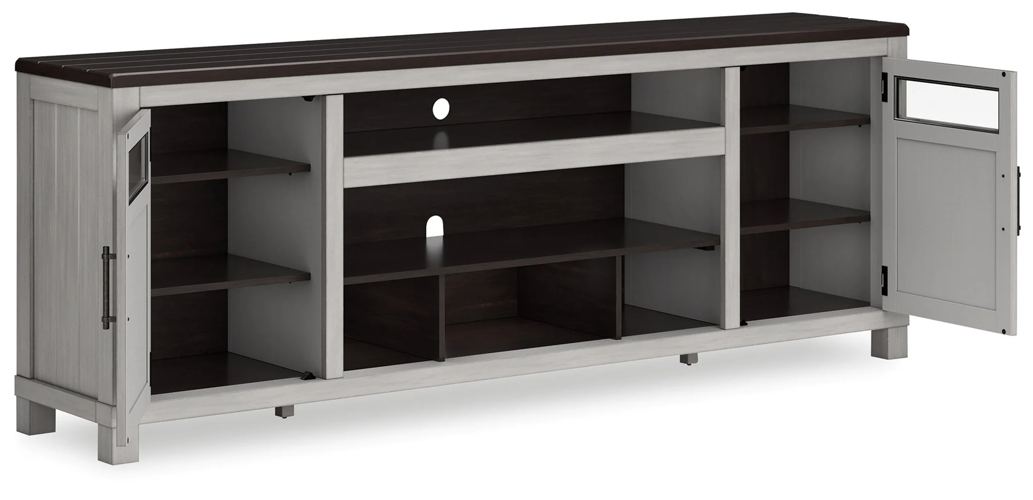 Darborn - Gray / Brown - Xl TV Stand W/Fireplace Option - Image 4