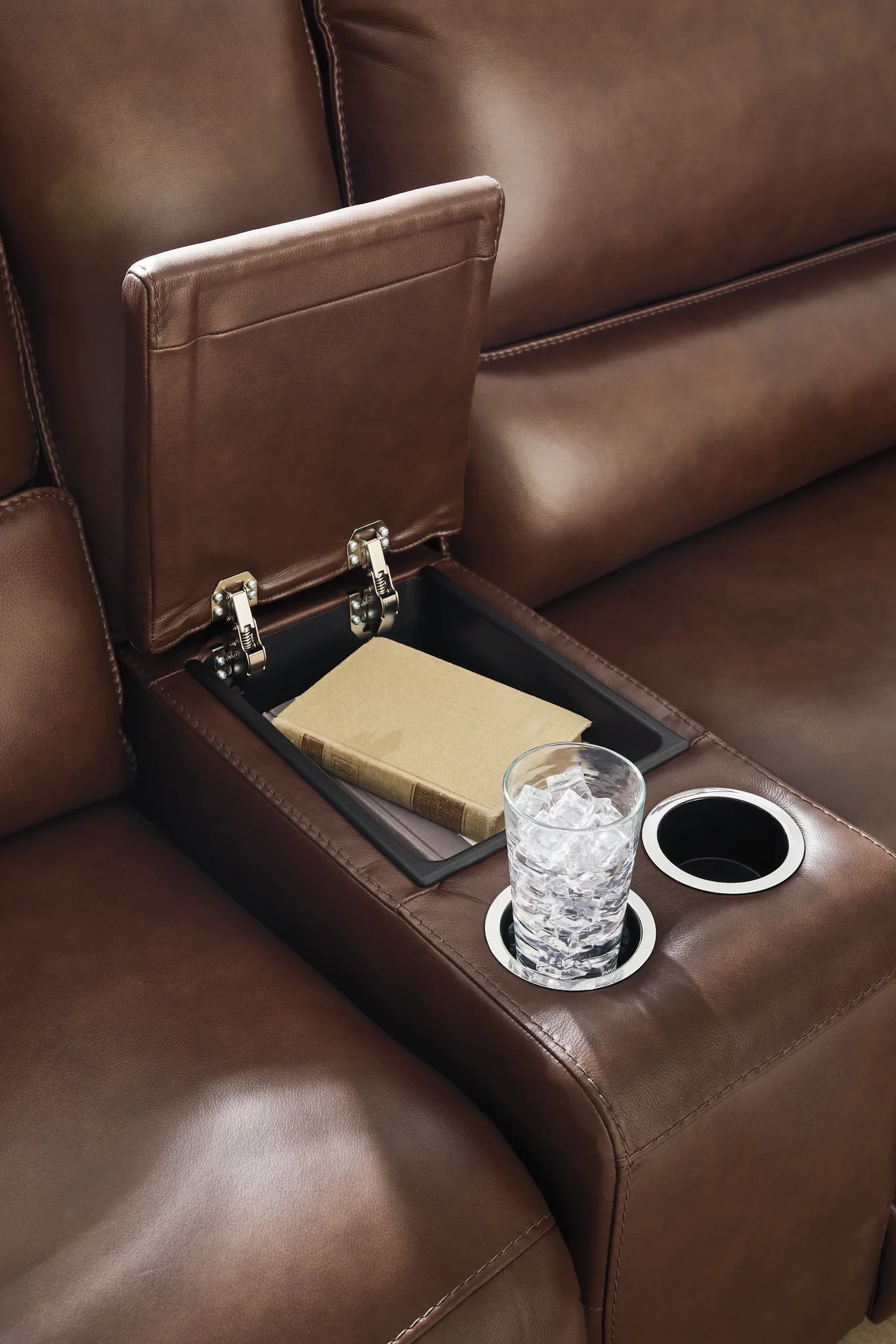 DeepWakes - 6-Piece Power Reclining Sectional With Storage Console - Canyon - Image 4