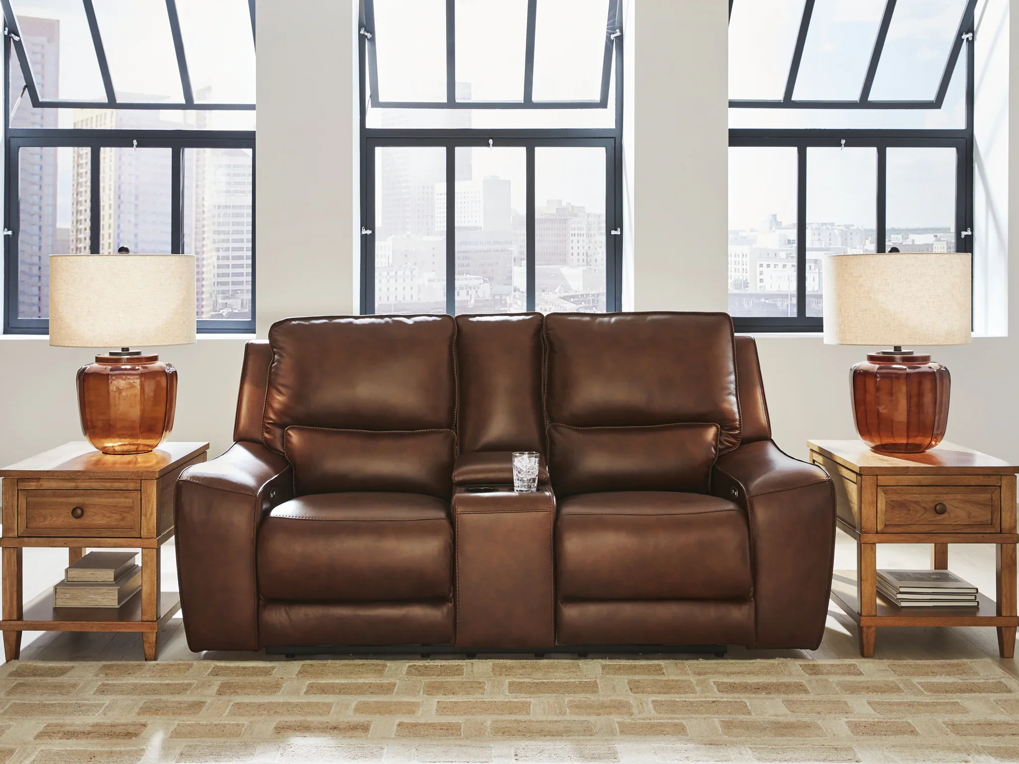 DeepWakes - Power Reclining Loveseat / Console / Adjustable Headrest - Canyon - Image 2