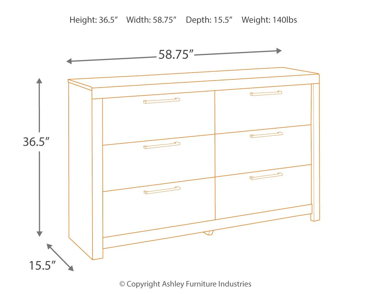 Derekson - Multi Gray - Six Drawer Dresser - Image 4