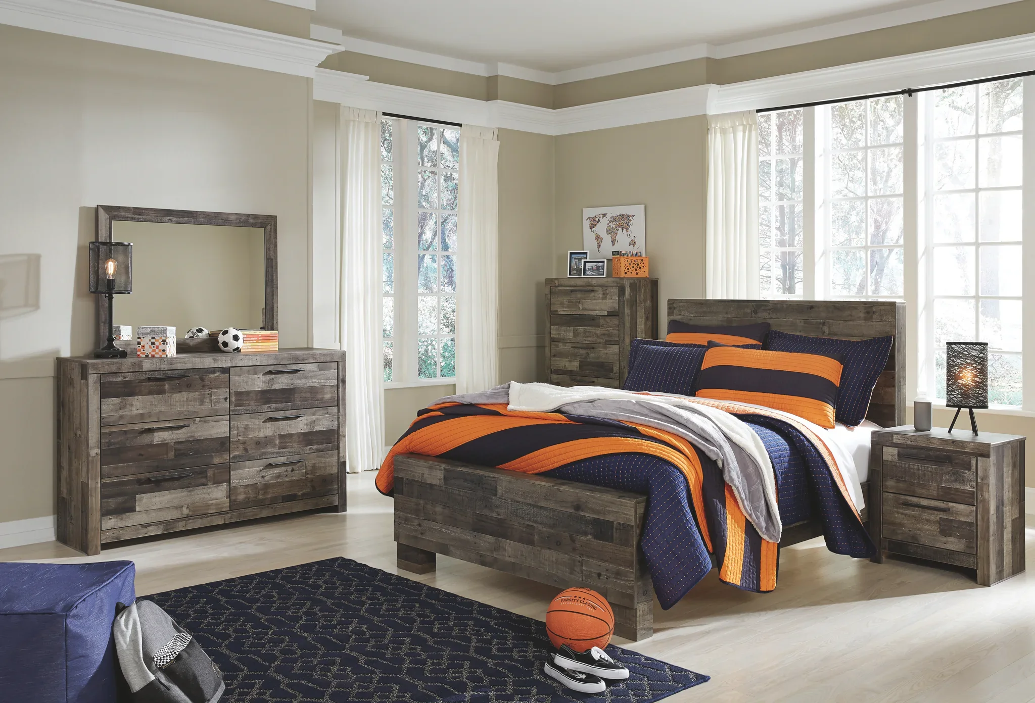 Derekson - Multi Gray - Full Panel Bed - Image 4