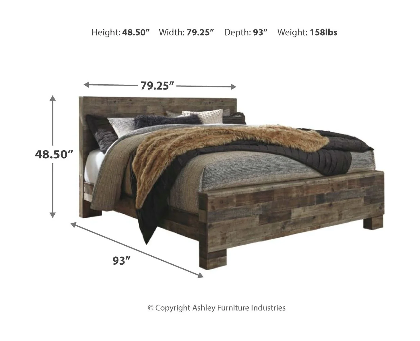 Derekson - Multi Gray - King Panel Bed - Image 4