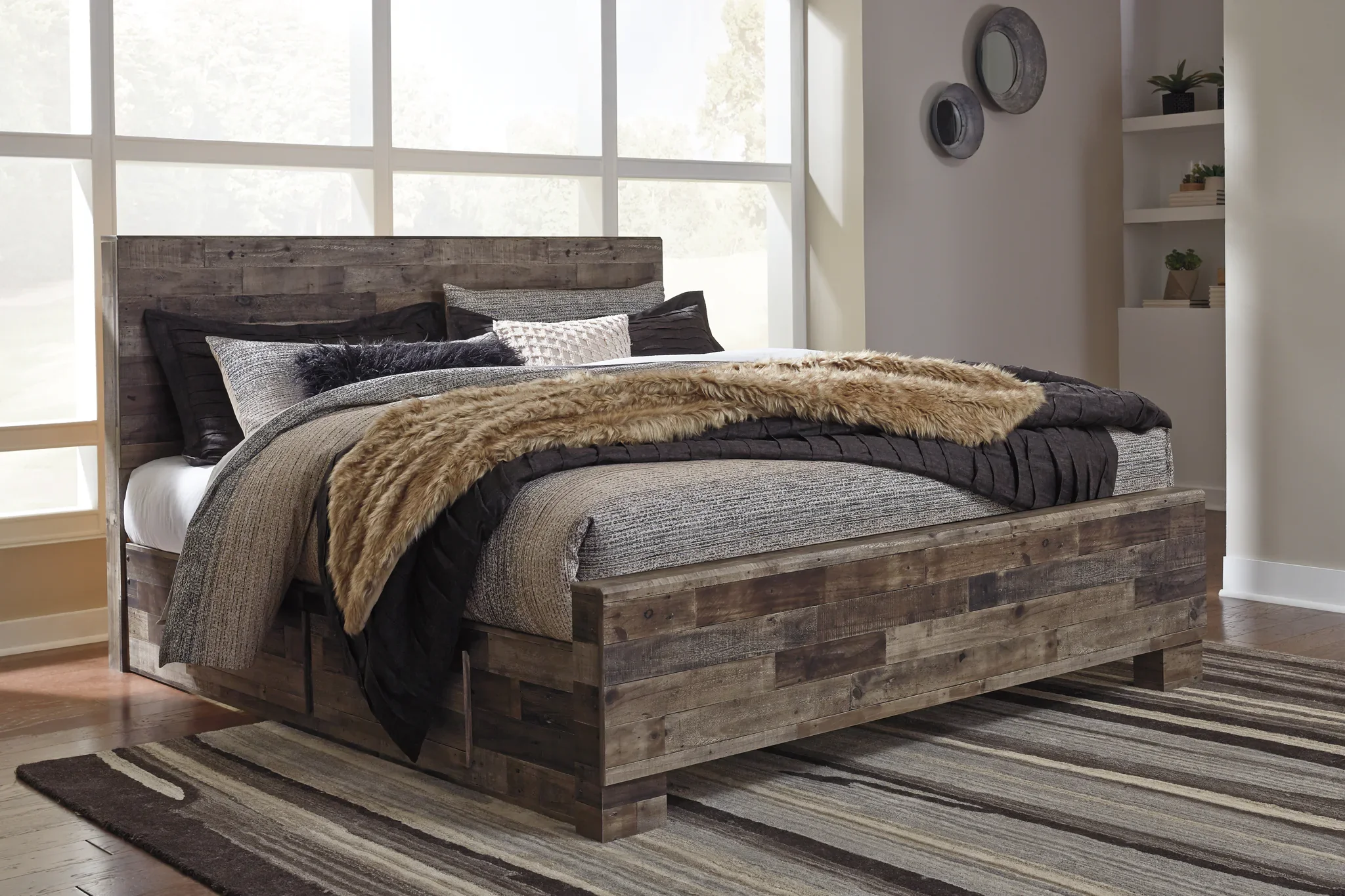 Derekson - Multi Gray - King Panel Bed With 2 Side Storage - Image 2
