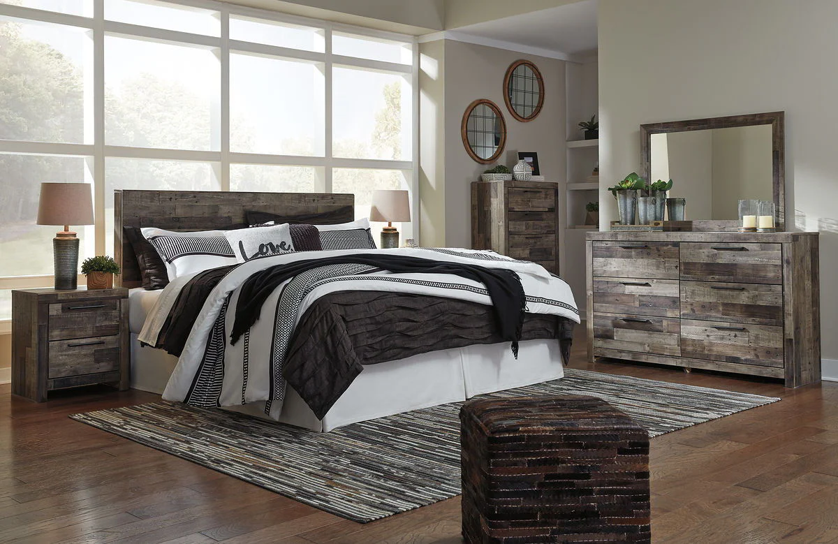 Derekson - Multi Gray - King Panel Headboard With Bolt On Bed Frame - Image 3