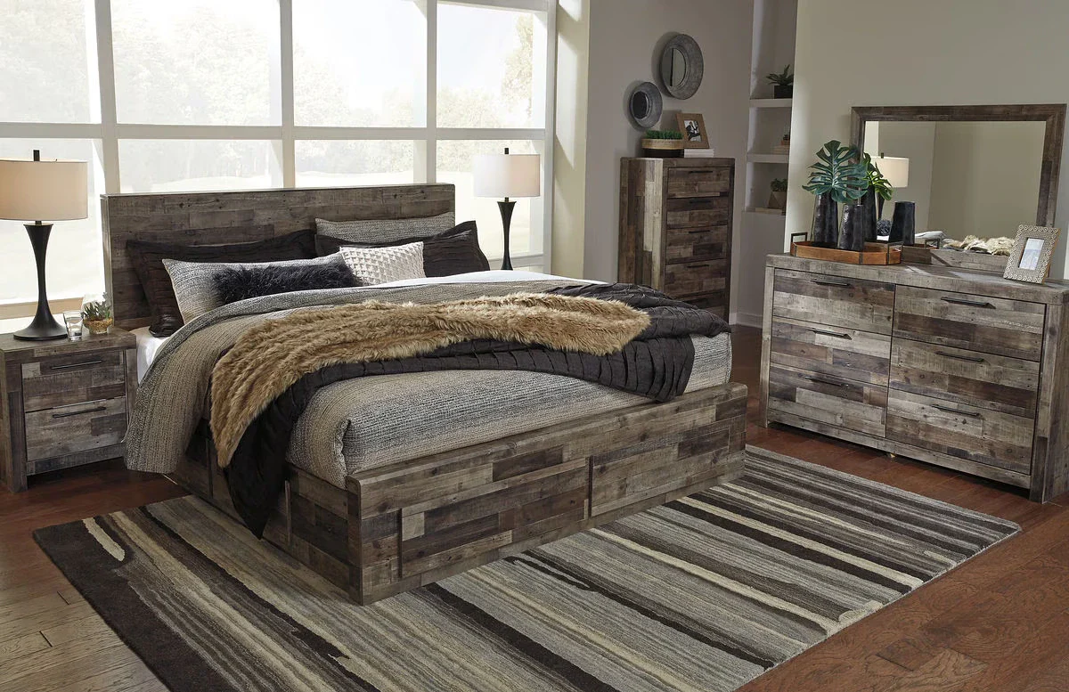 Derekson - Multi Gray - King Panel Bed With 6 Storage Drawers - Image 3