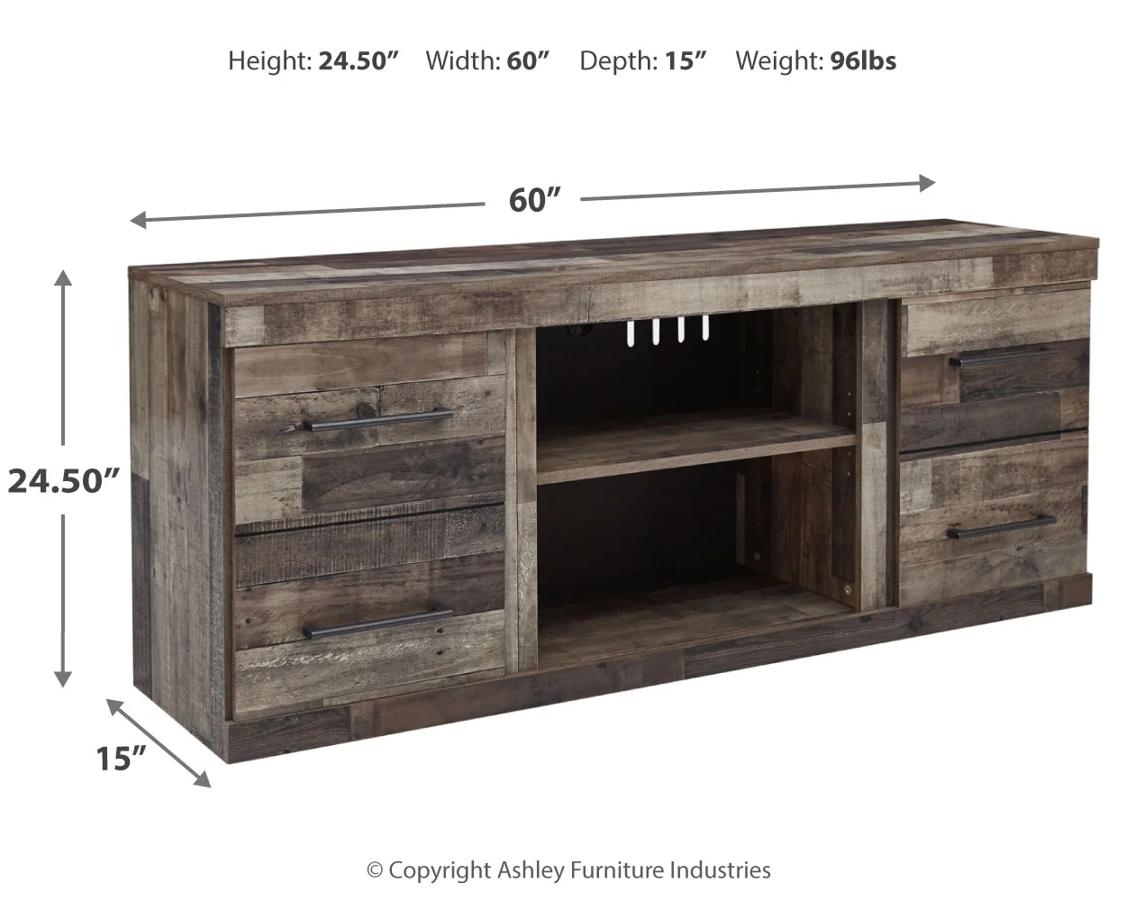 Derekson - Multi Gray - LG TV Stand W/Fireplace Option - Image 5