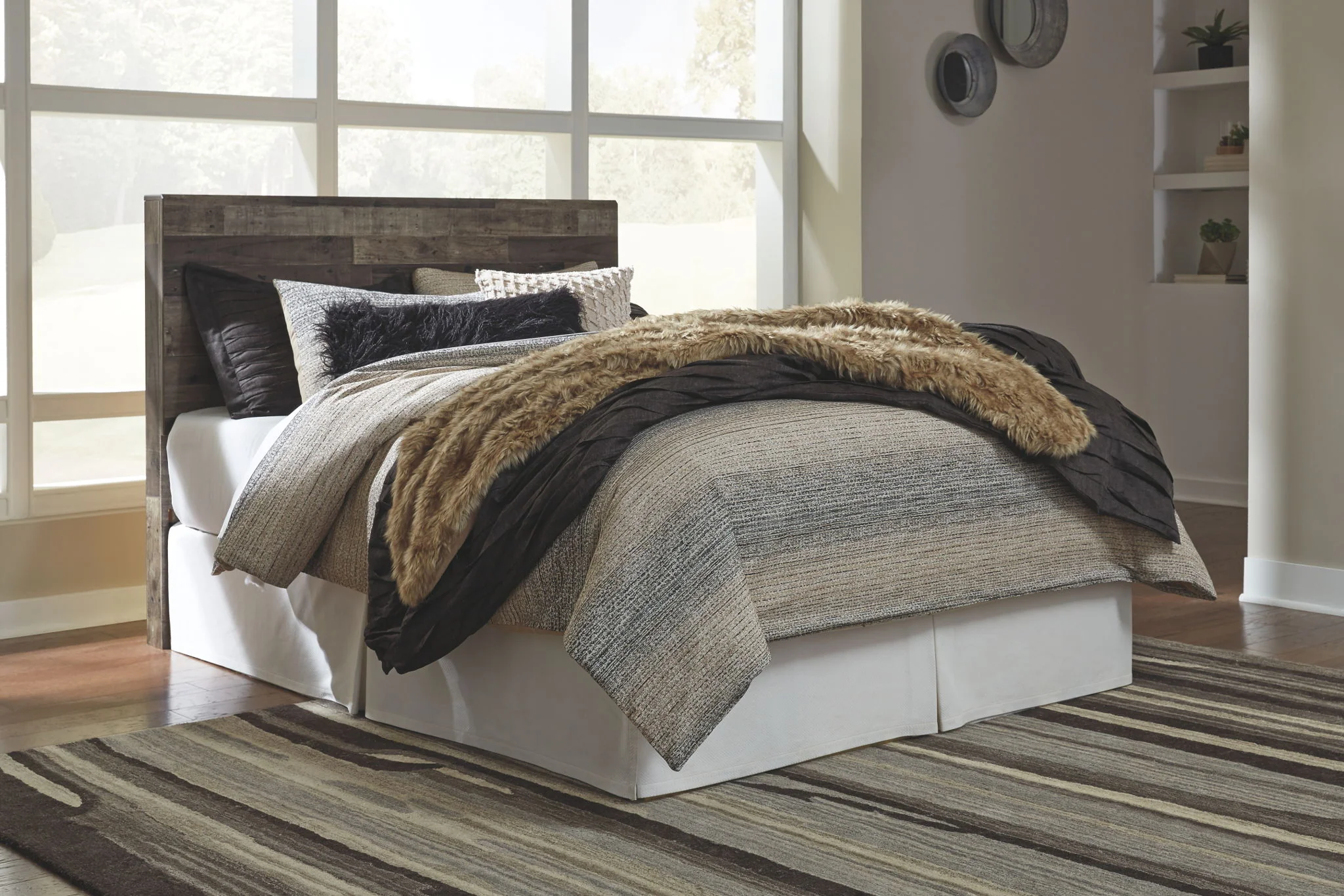 Derekson - Multi Gray - Queen Panel Headboard With Bolt On Bed Frame - Image 2