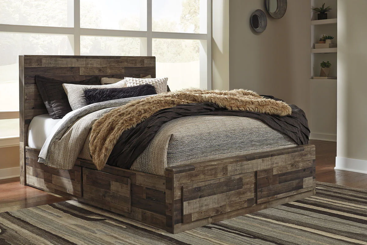 Derekson - Multi Gray - Queen Panel Bed With 6 Storage Drawers - Image 2