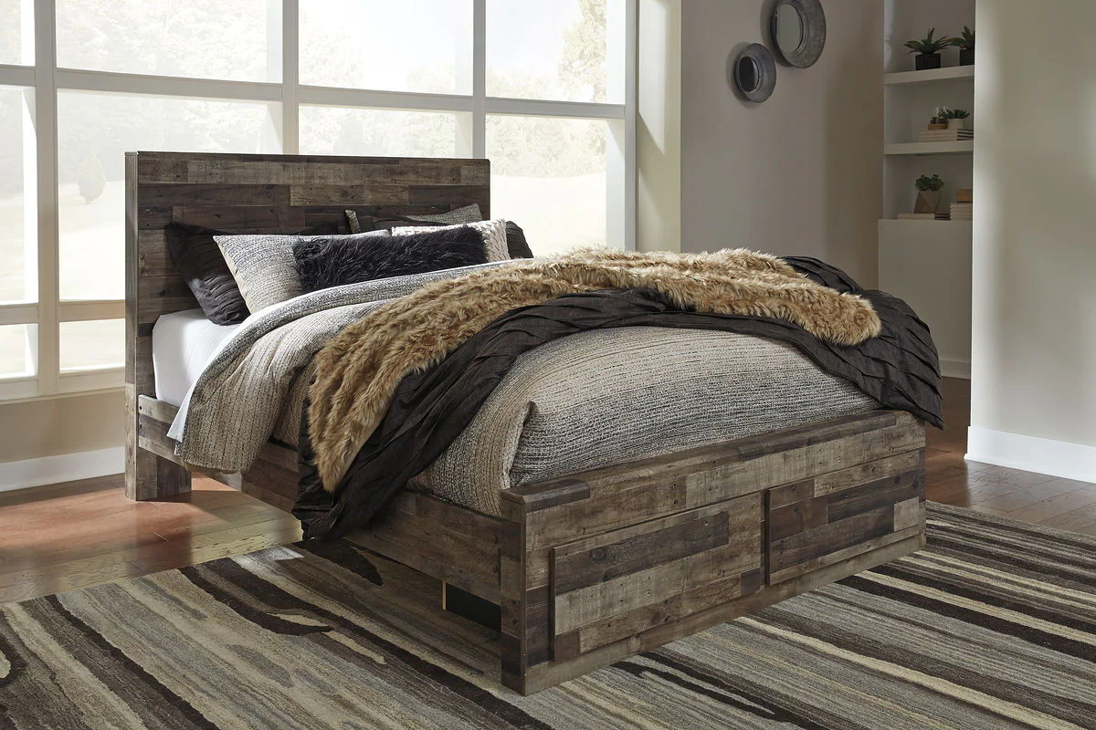 Derekson - Multi Gray - Queen Panel Bed With 2 Storage Drawers - Image 2