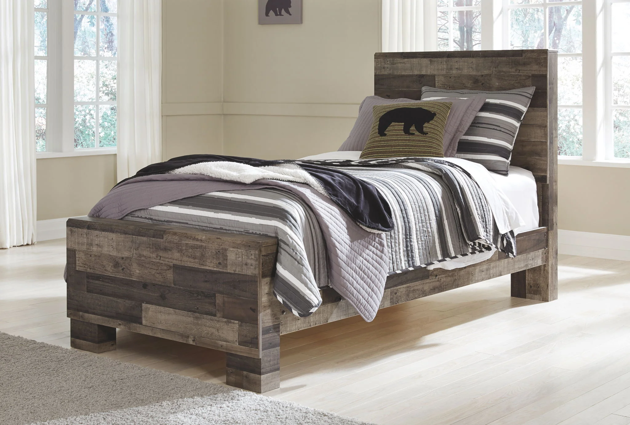 Derekson - Multi Gray - Twin Panel Bed - Image 2