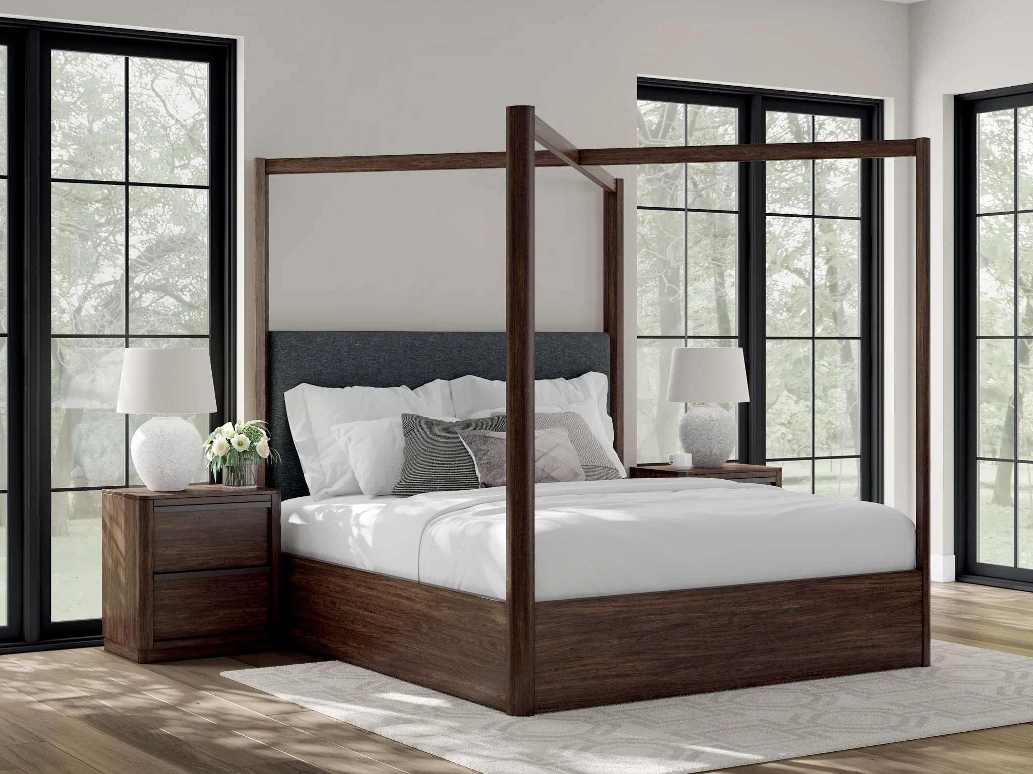 Dilenno - Dark Brown - California King Canopy Bed - Image 2