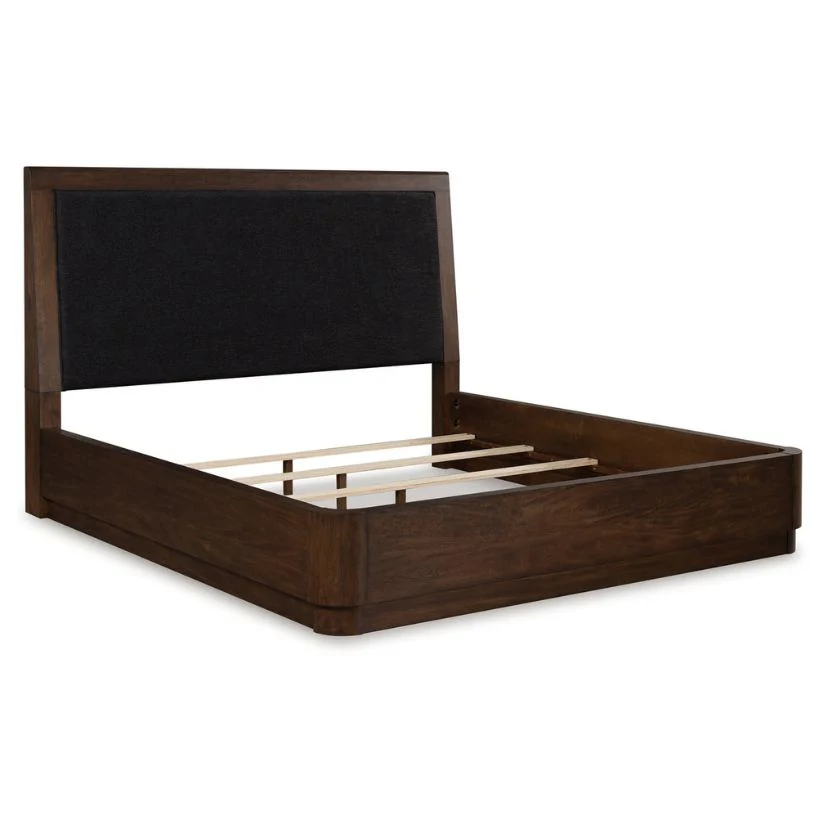 Dilenno - Dark Brown - California King Upholstered Panel Bed