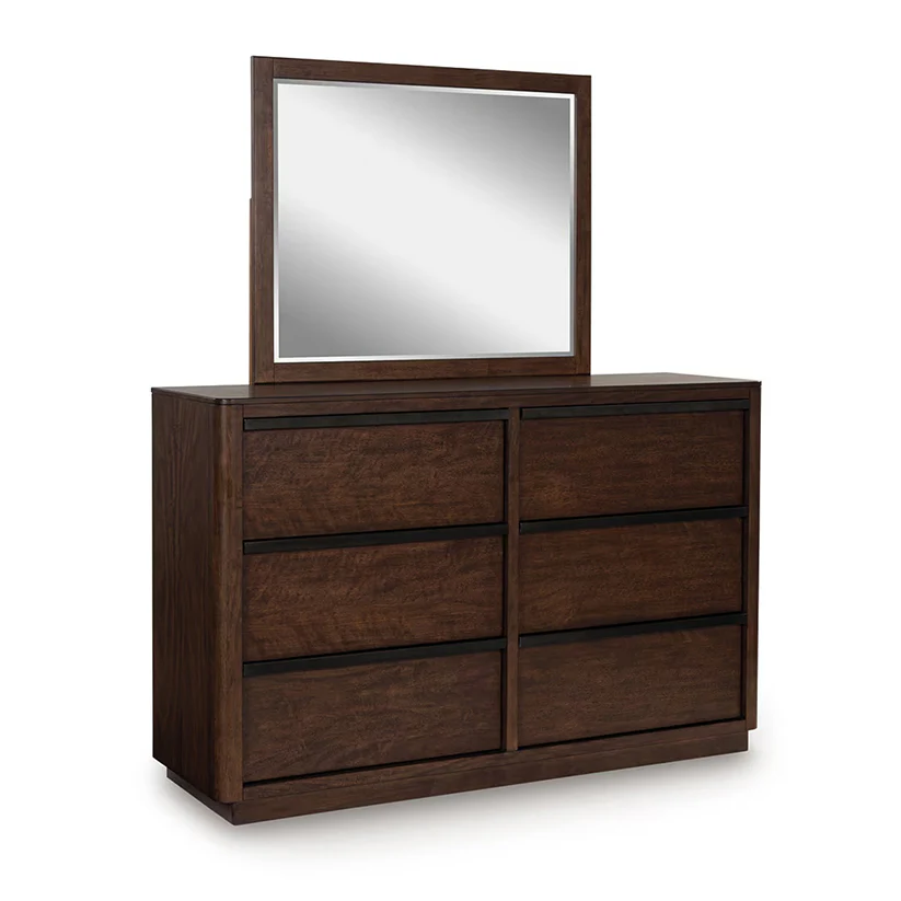 Dilenno - Dark Brown - Dresser And Mirror