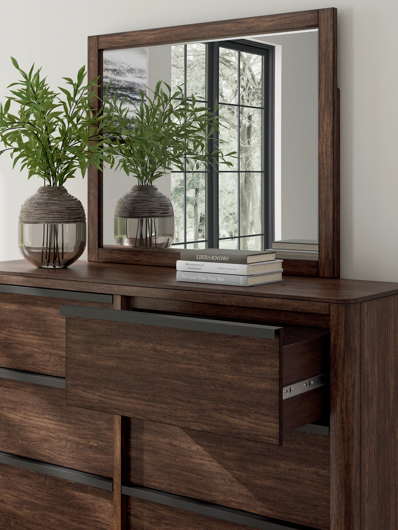 Dilenno - Dark Brown - Dresser And Mirror - Image 5