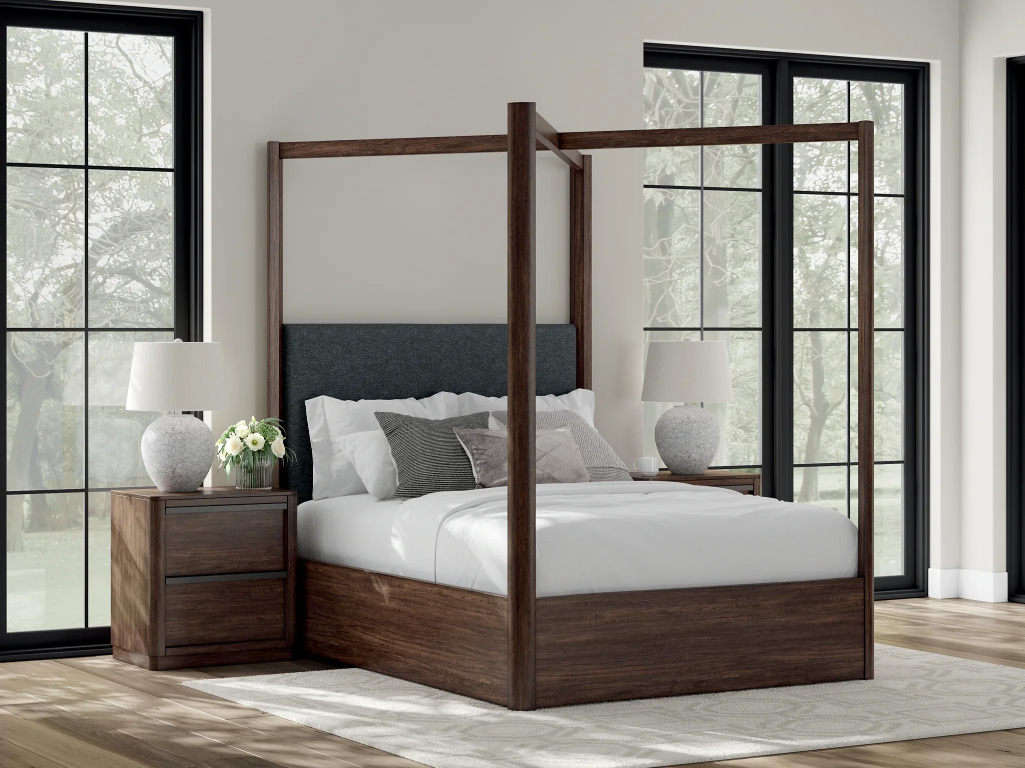 Dilenno - Dark Brown - Queen Canopy Bed - Image 2