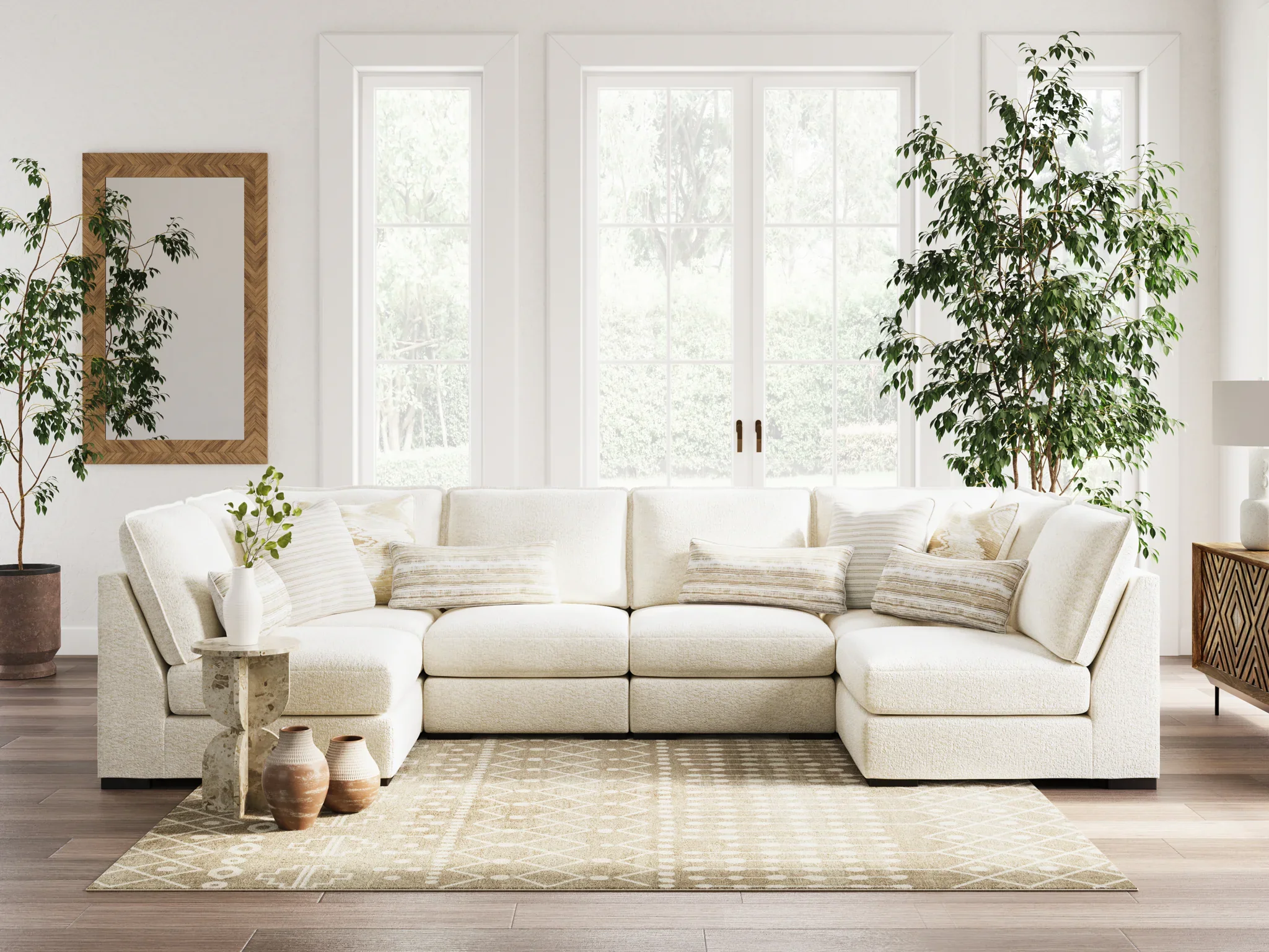 Donelson Creek - Vanilla - 6-Piece Sectional - Image 2