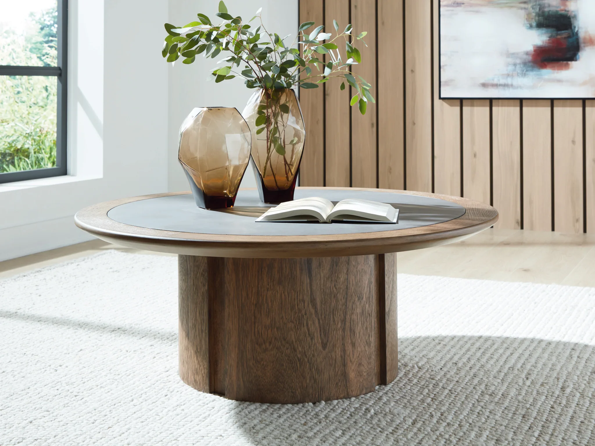 Dontayne - Round Cocktail Table - Warm Brown - Image 2