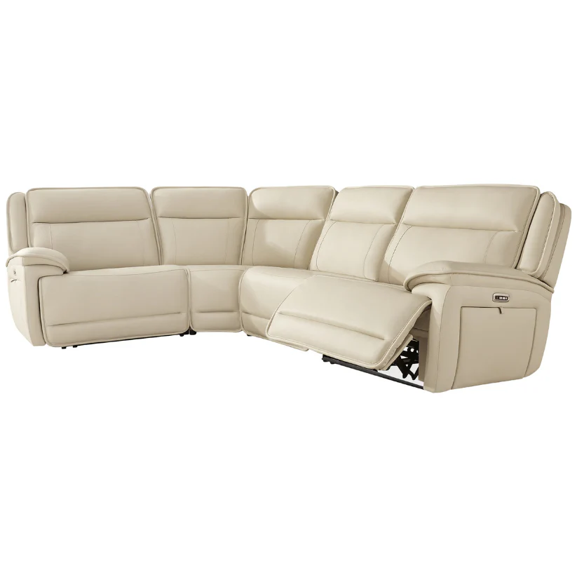 Double Deal - Almond - 4-Piece Power Reclining Sectional